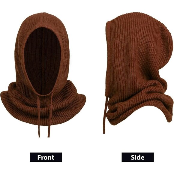 Unisex Caramel Beanie Skull Cap with Drawstring Warm Winter Hats for Outdoor main image 6